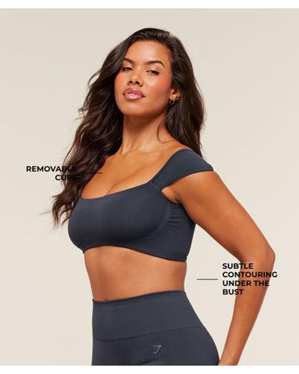 GYMSHARK Blue Soft Sculpt Cap Sleeve Bralette