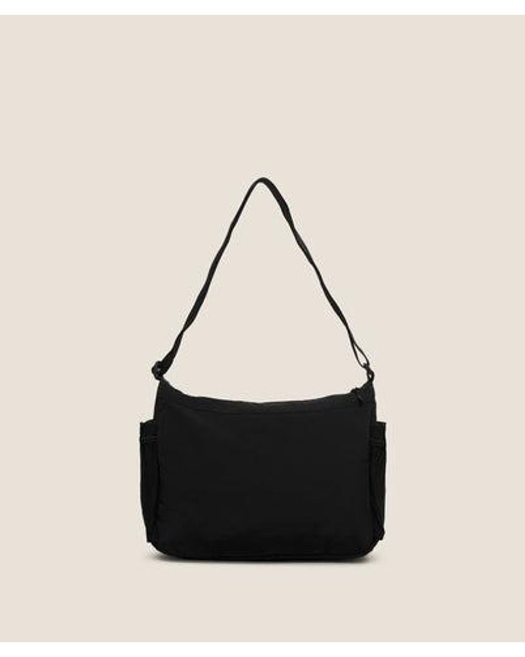 GYMSHARK Black Pleat Messenger