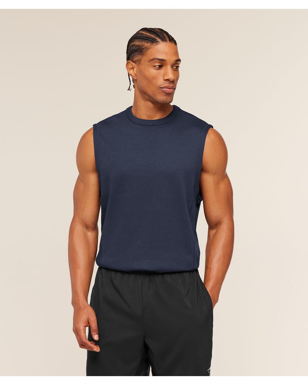 GYMSHARK Blue Off Duty Tank for men