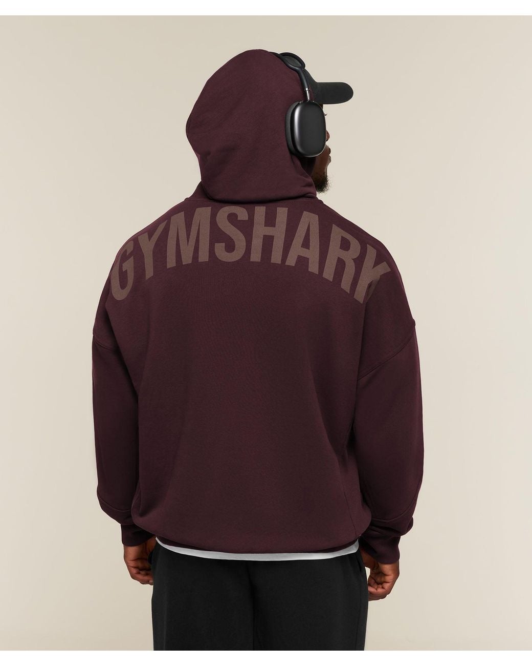 GYMSHARK Purple Power Zip Up Hoodie for men