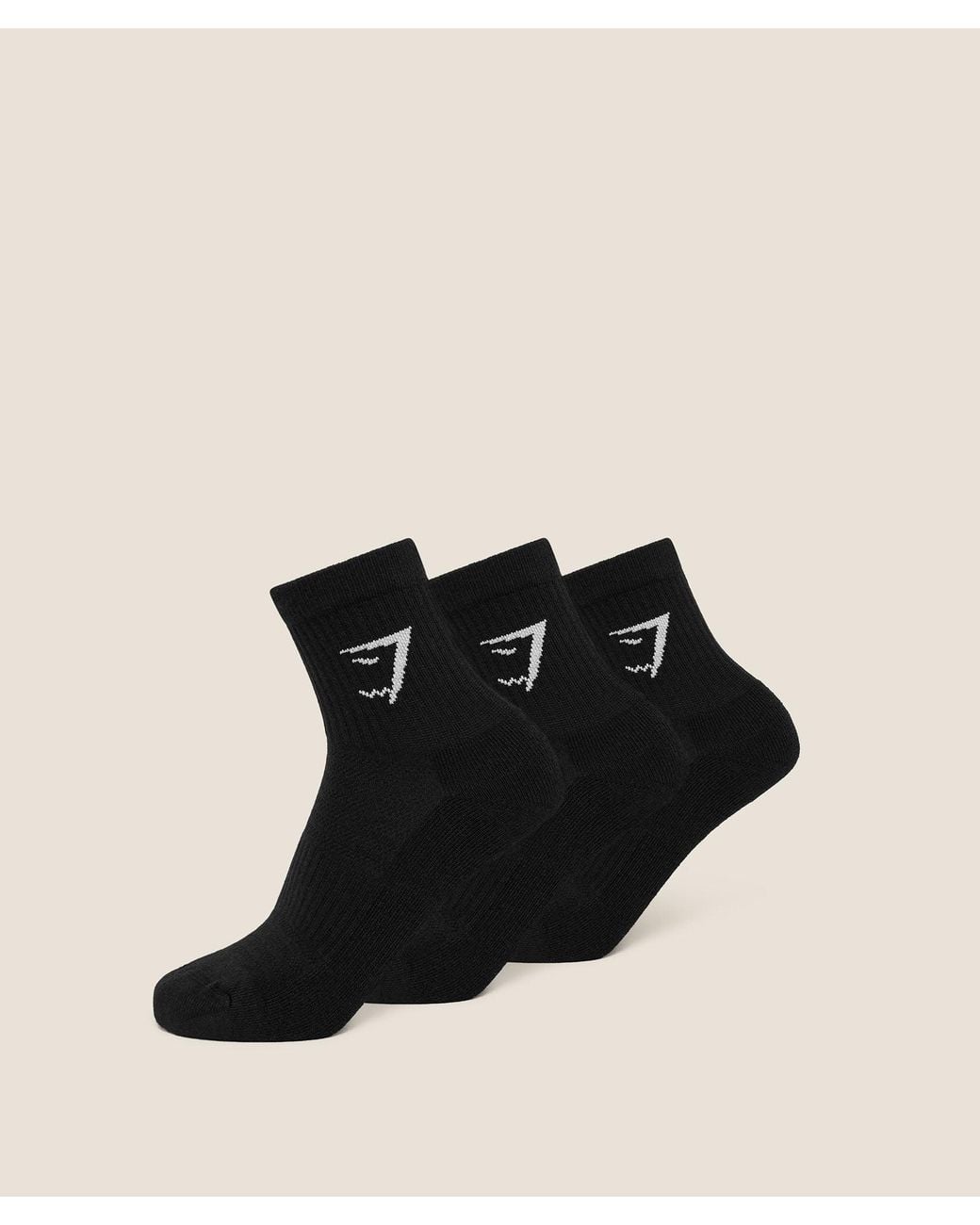 GYMSHARK Black Midi Socks 3Pk
