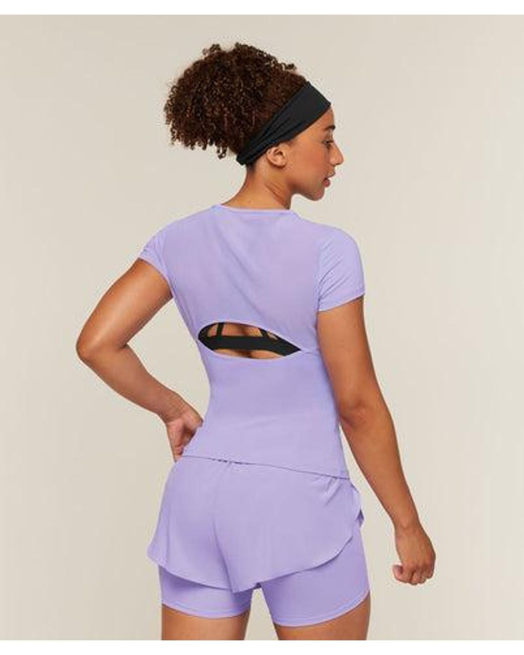 GYMSHARK Purple Running Back Vent T-Shirt