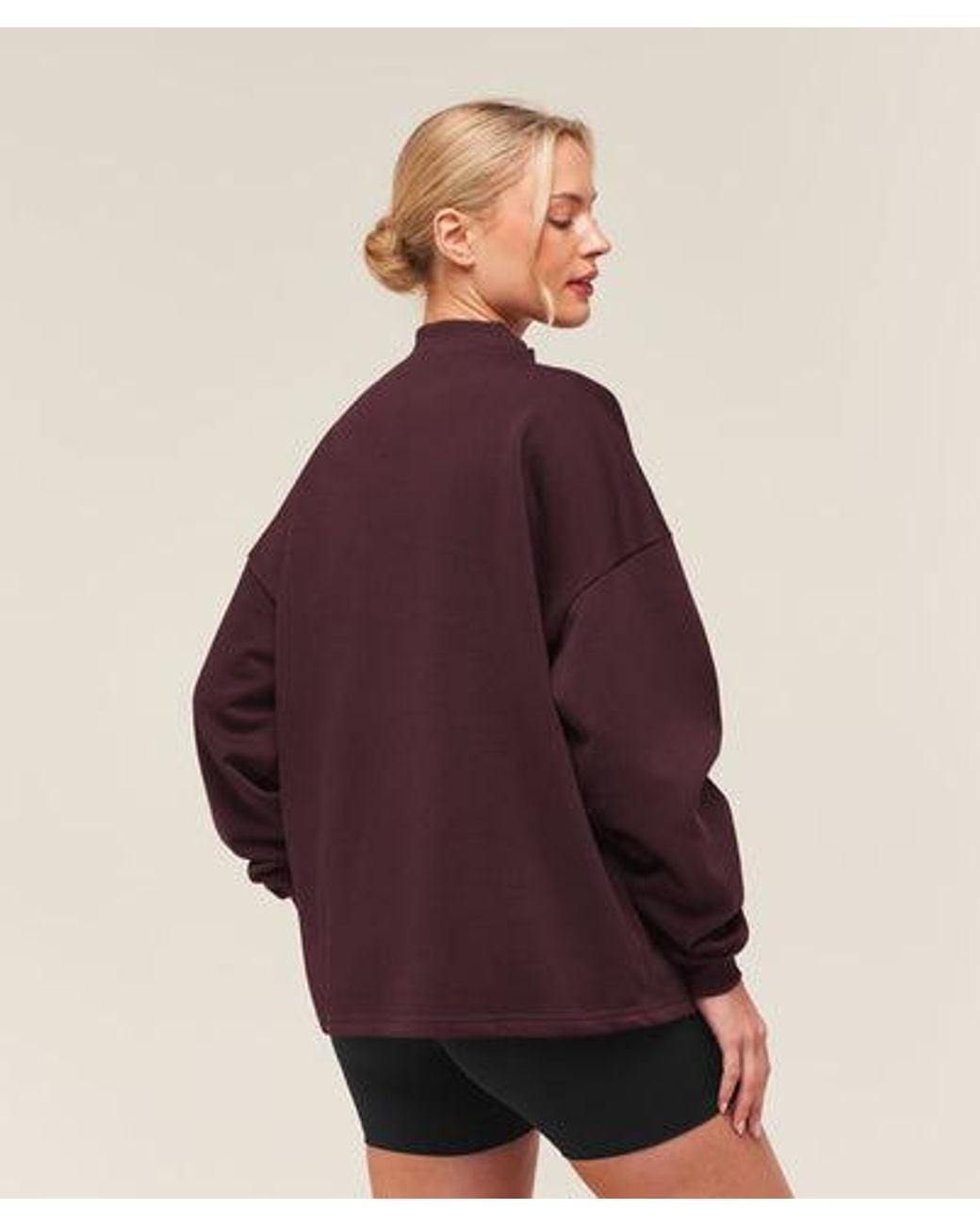 GYMSHARK Purple Training Oversized 1/4 Zip