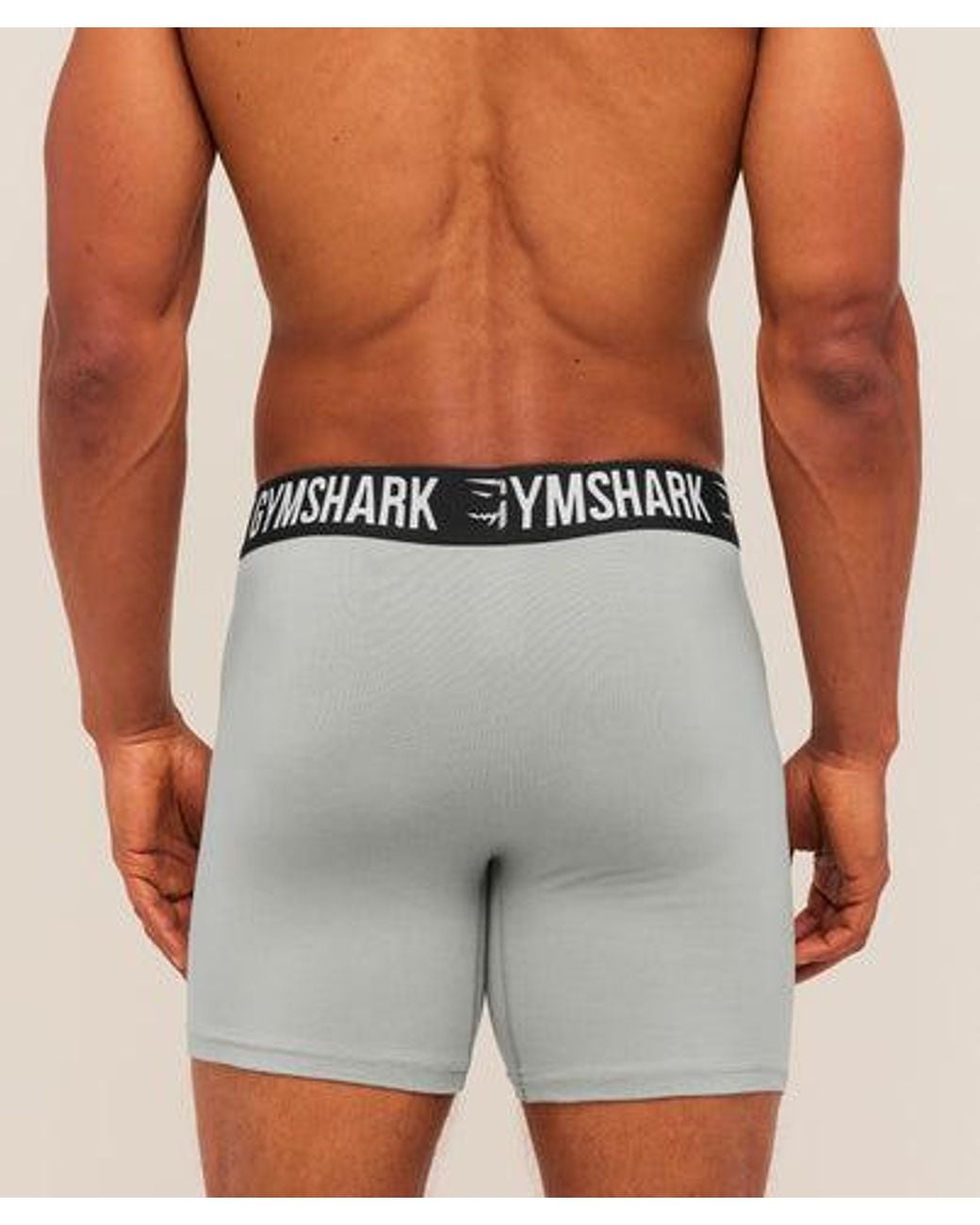 GYMSHARK Gray Long Boxer Brief 3Pk for men