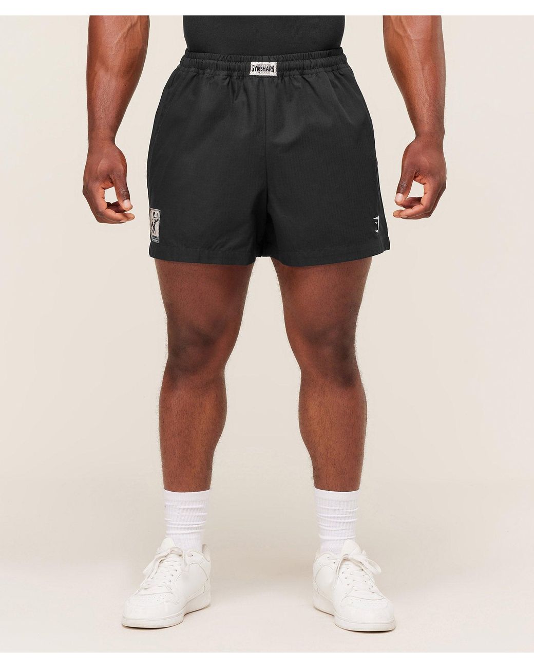 GYMSHARK Black Pumper Shorts 5" for men