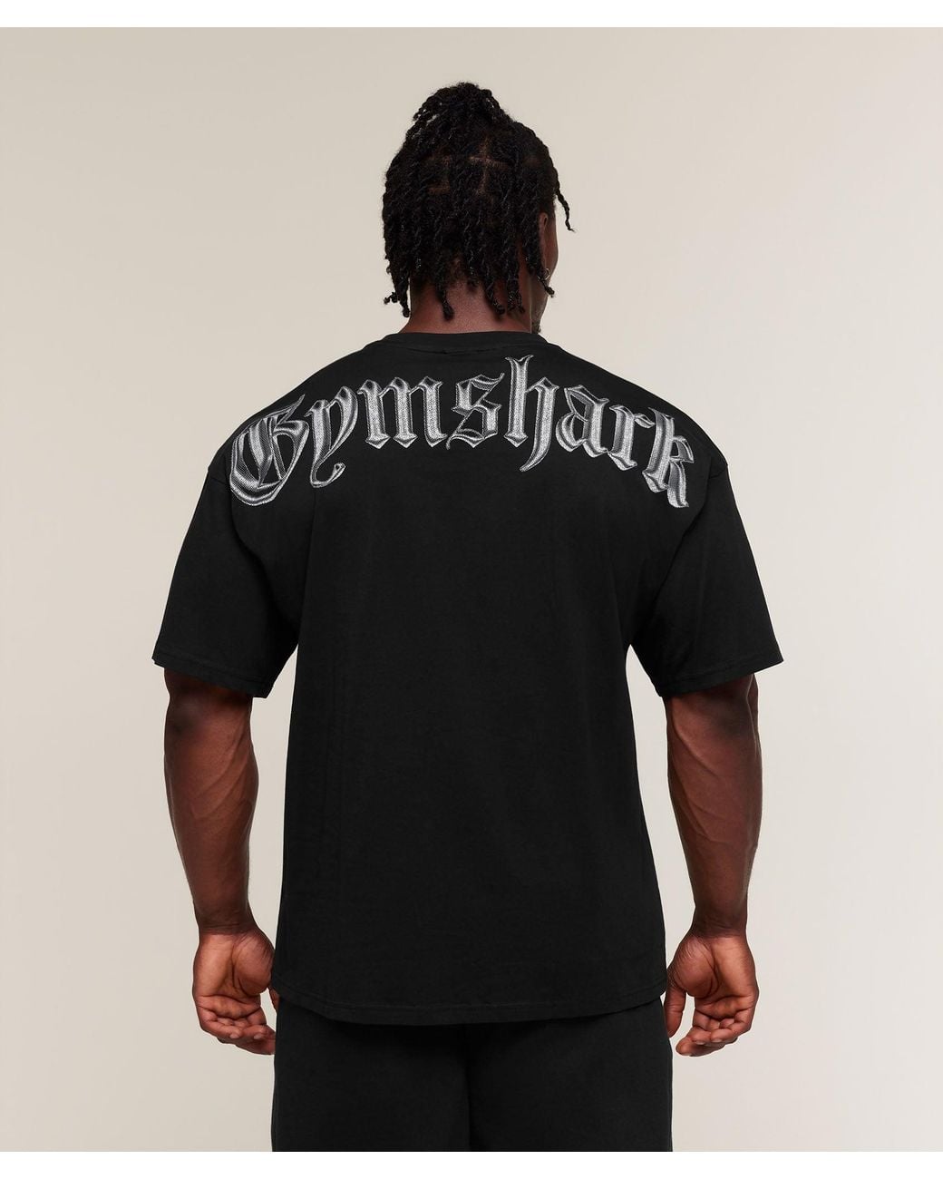 GYMSHARK Black Chrome Graphic T-Shirt for men