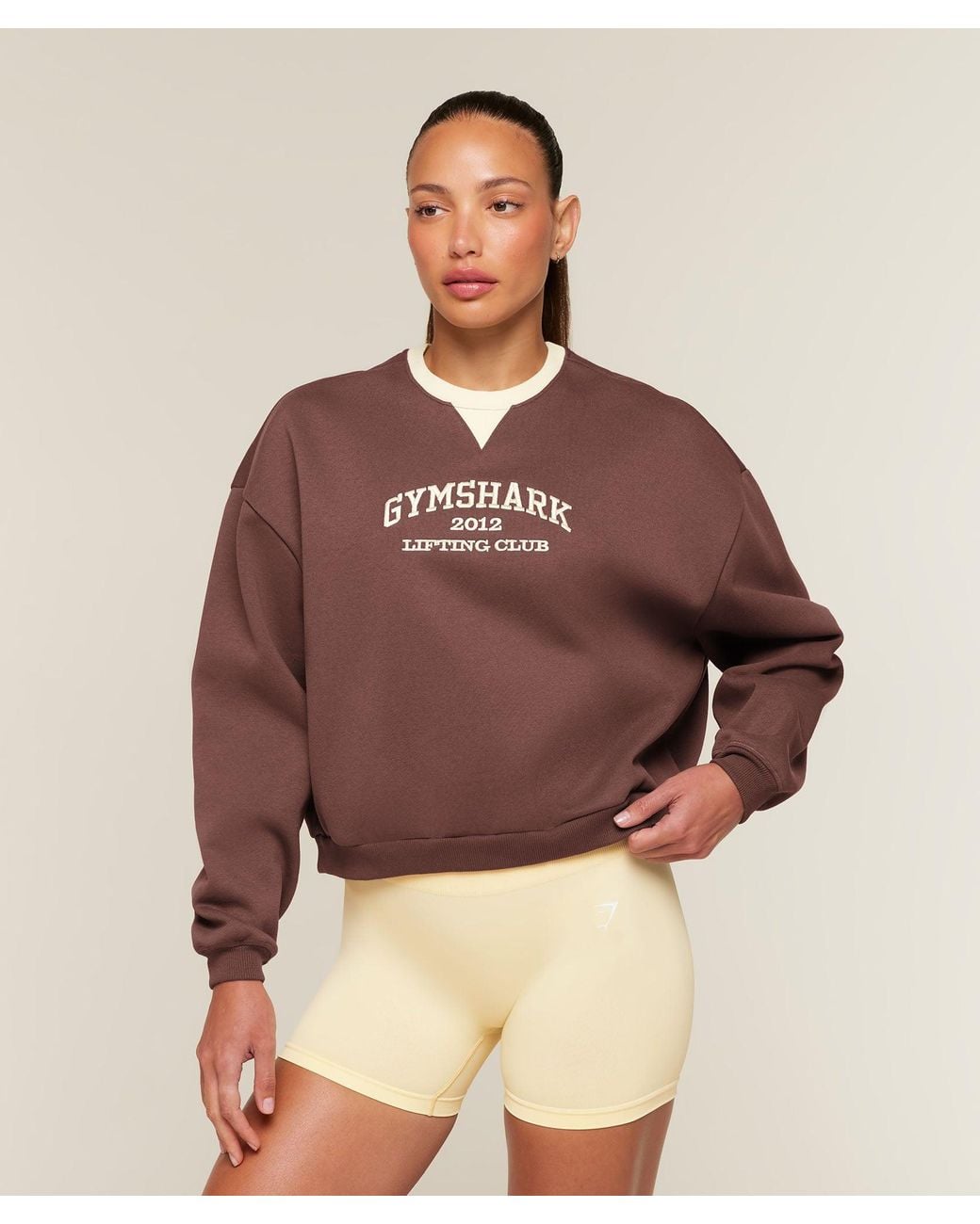GYMSHARK Brown Cosy Luxe Campus Sweatshirt