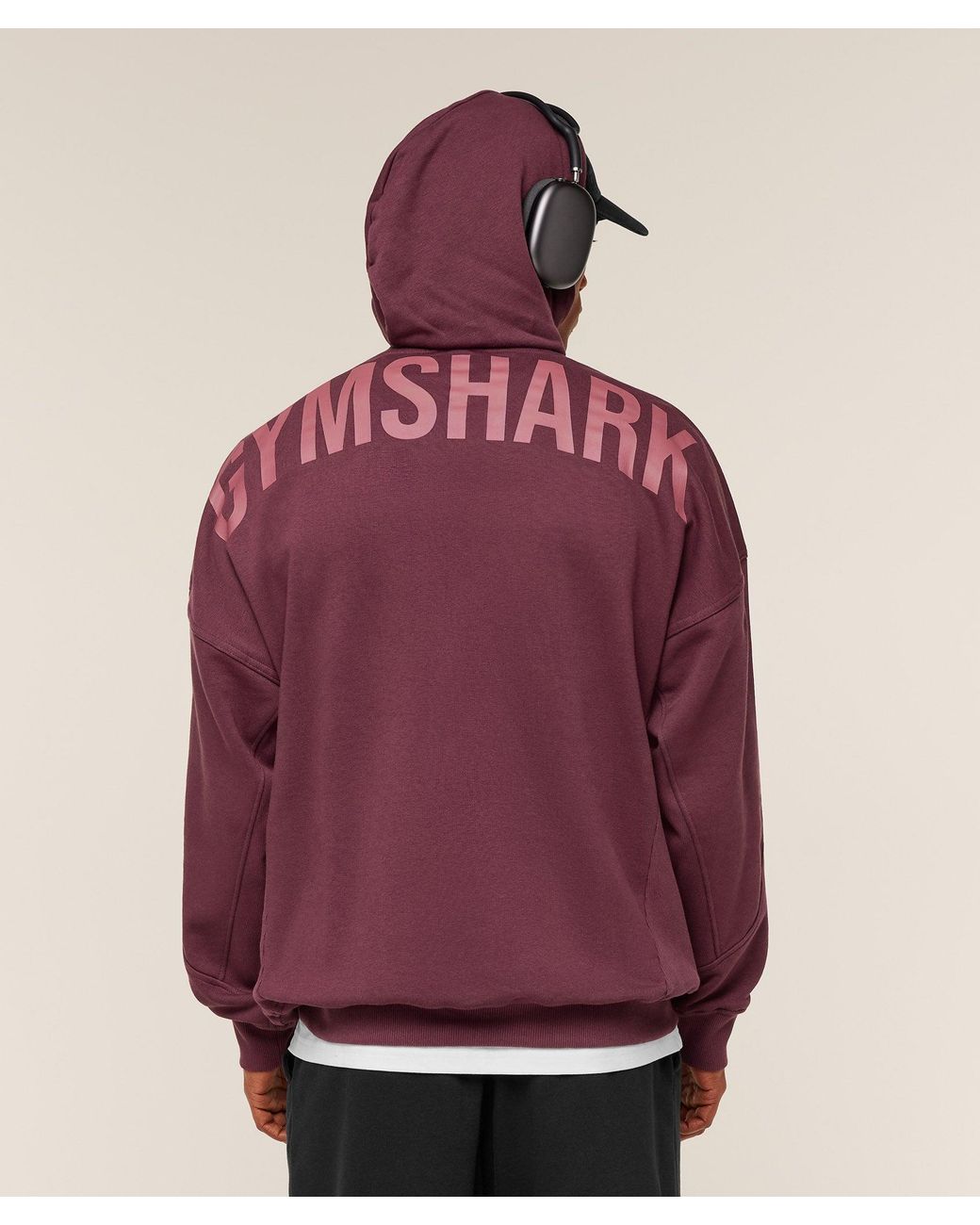 GYMSHARK Red Power Oversized Hoodie for men