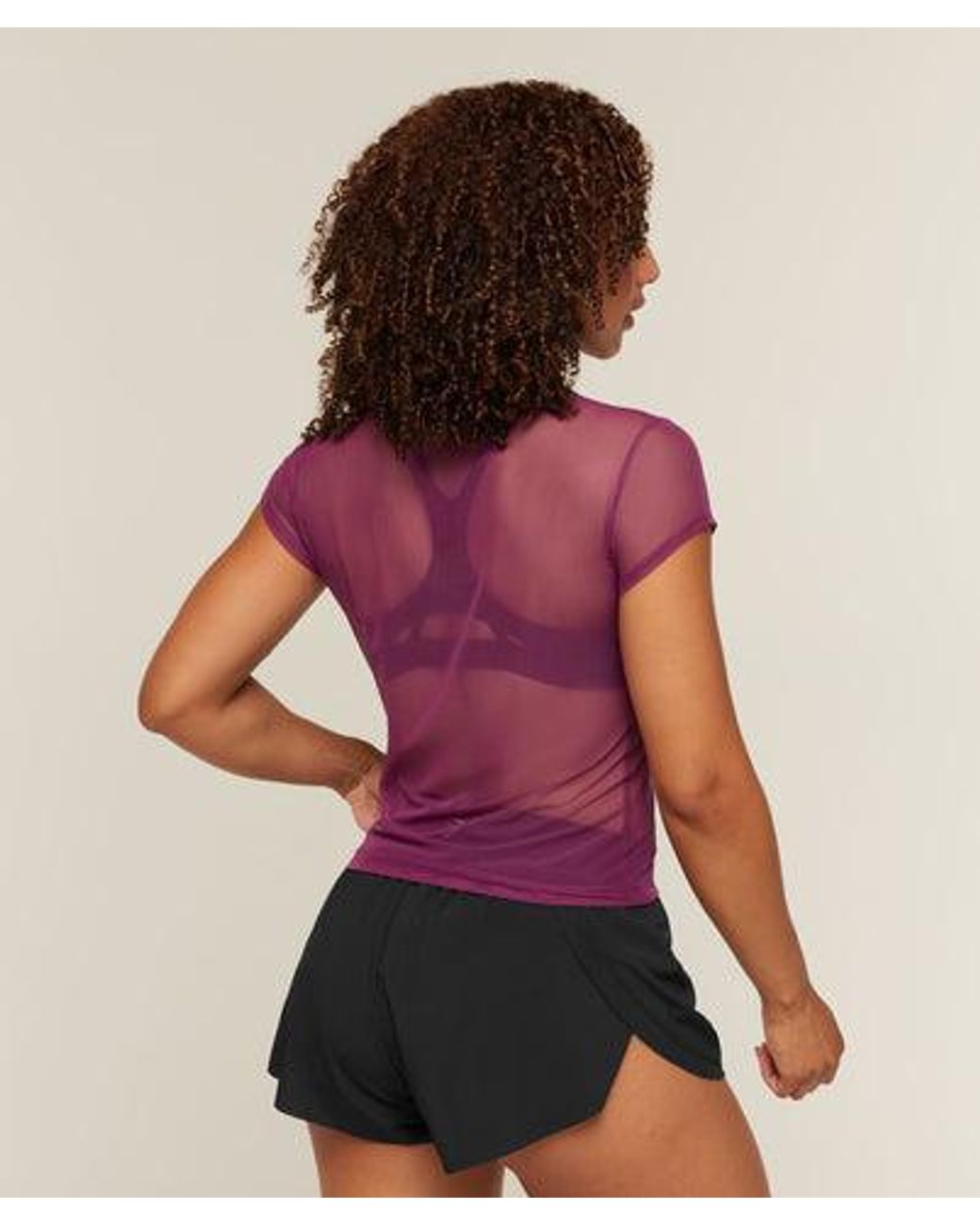 GYMSHARK Red Hybrid Mesh T-Shirt