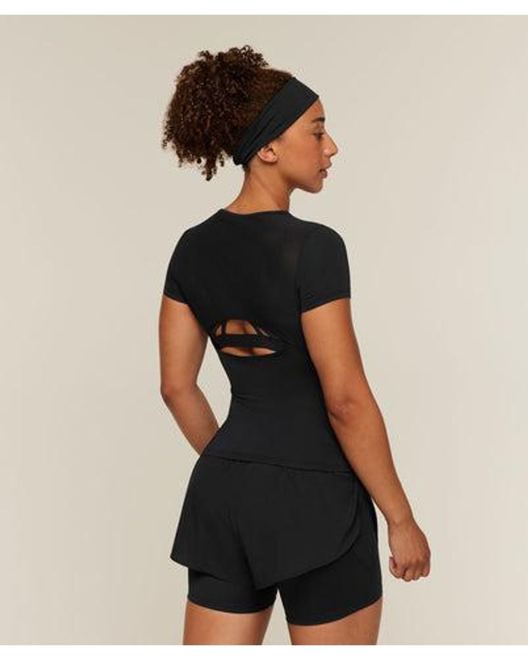 GYMSHARK Black Running Back Vent T-Shirt