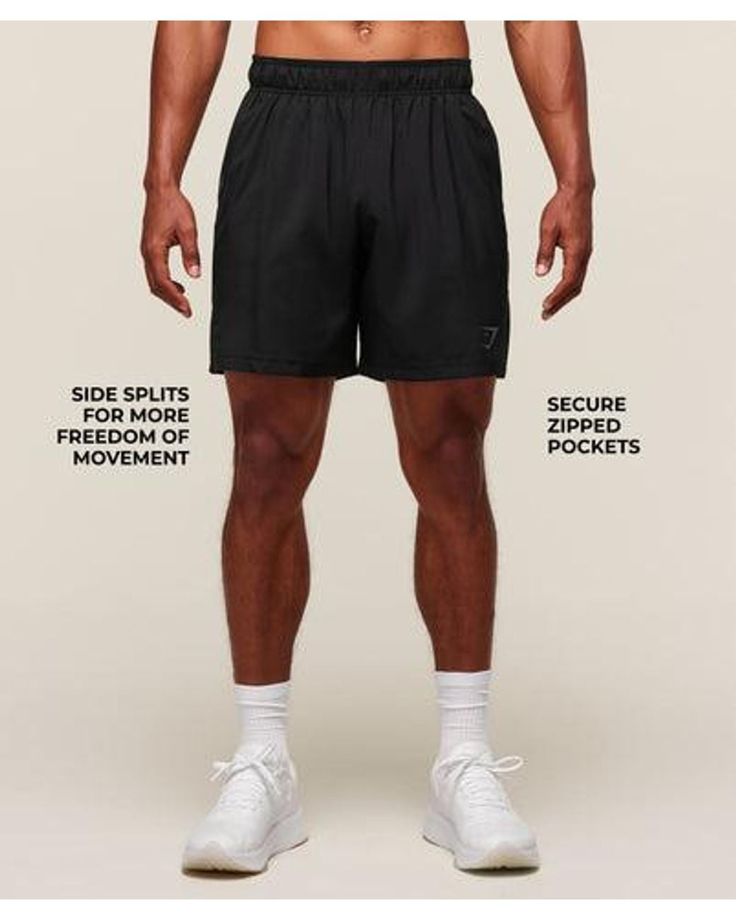 GYMSHARK Black Sport 7" Shorts for men