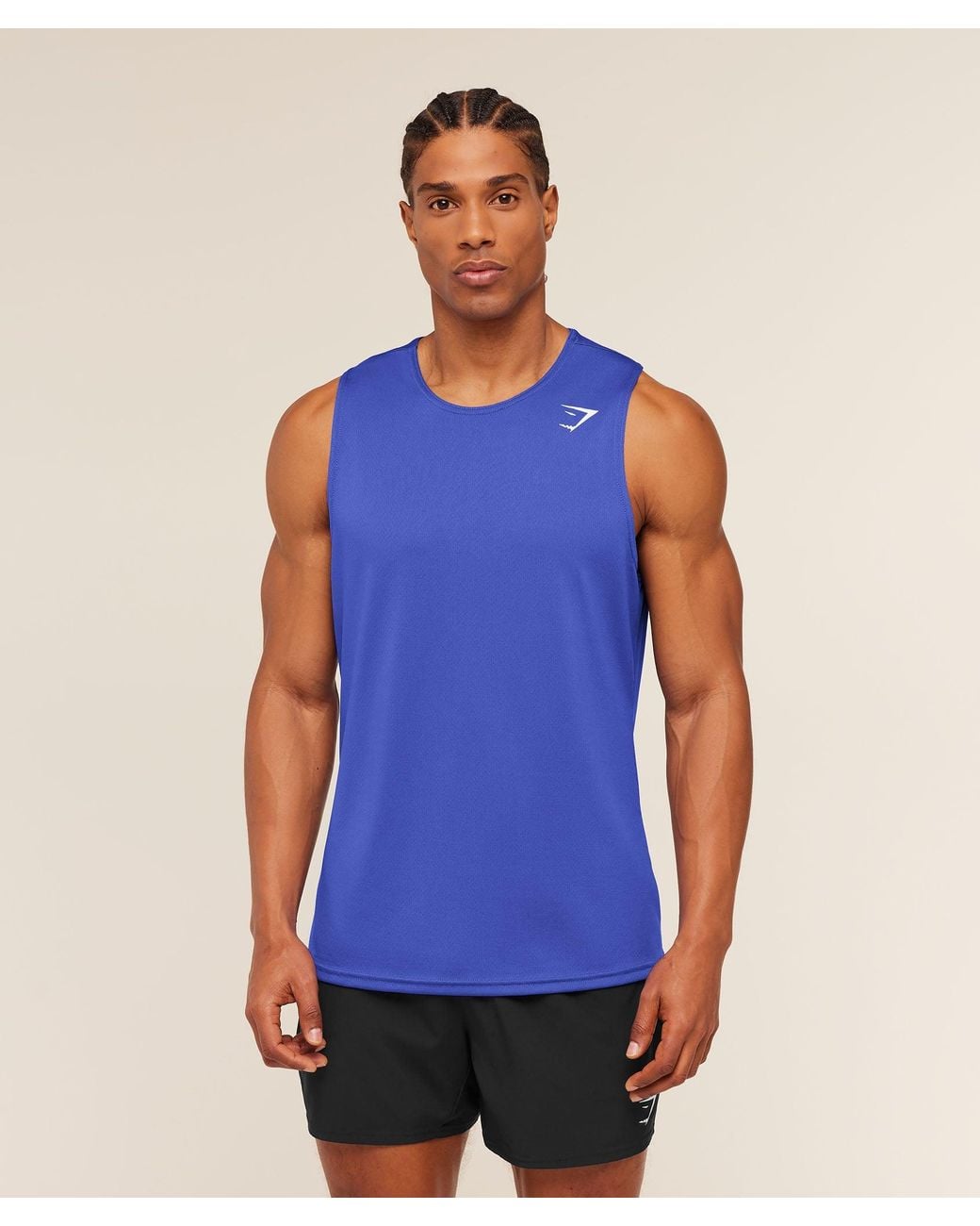 GYMSHARK Blue Arrival Tank for men