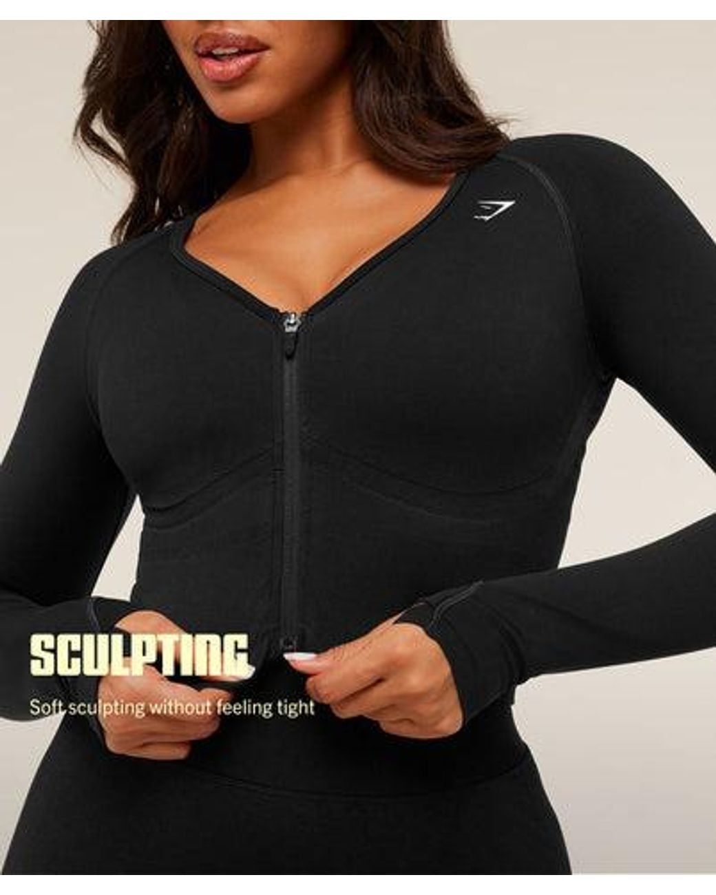 GYMSHARK Black Lift Seamless Jacket