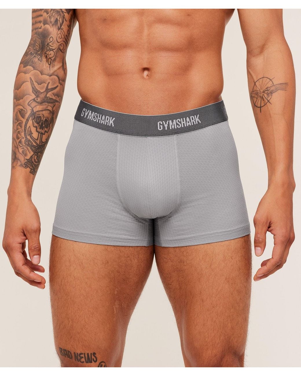 GYMSHARK Gray Sports Tech Boxer 3Pk for men