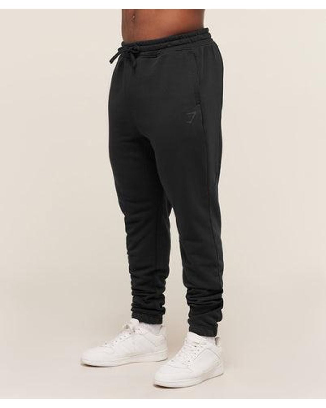 GYMSHARK Black Power Joggers Tall for men