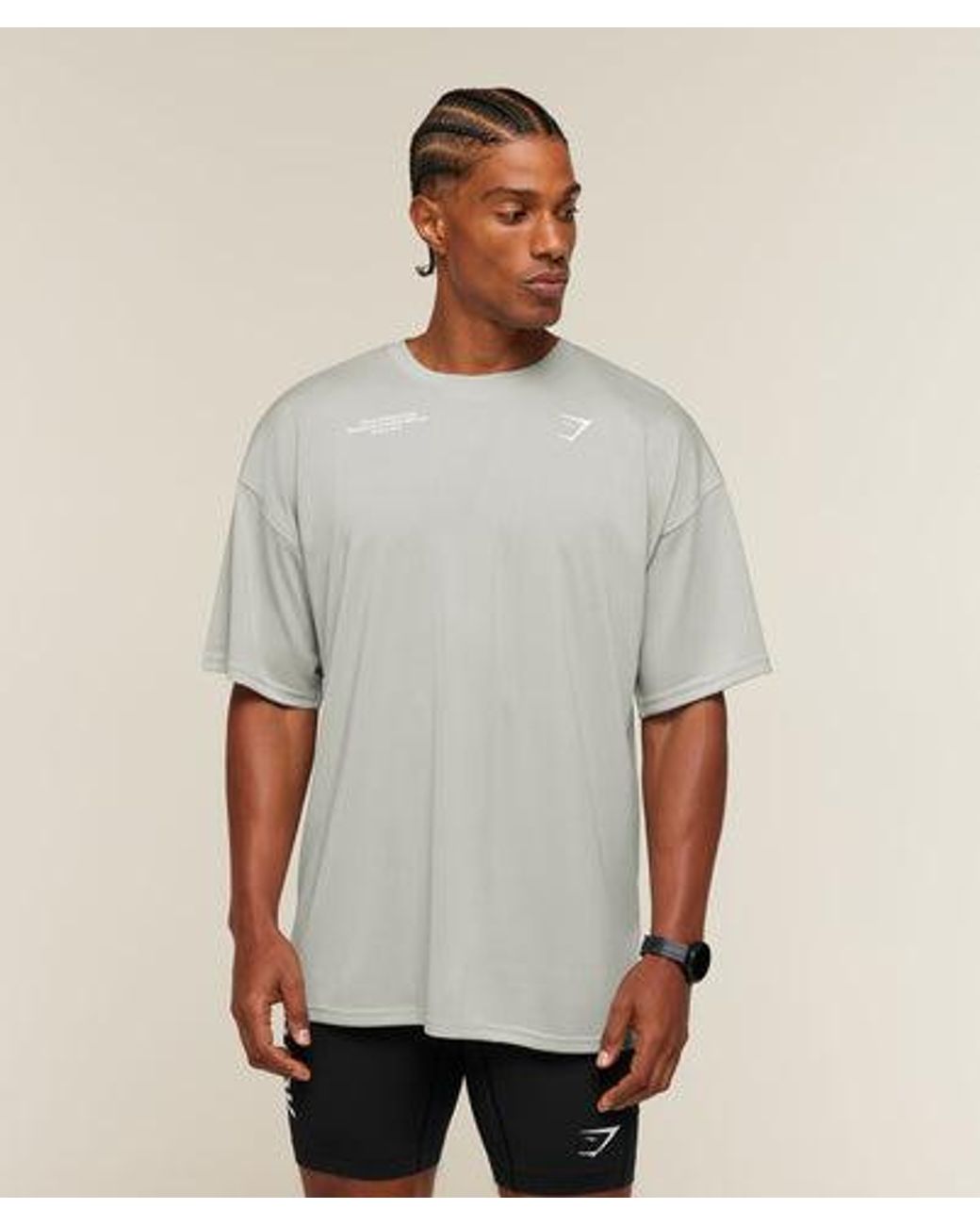 GYMSHARK Gray Conditioning Club Oversized T-Shirt for men