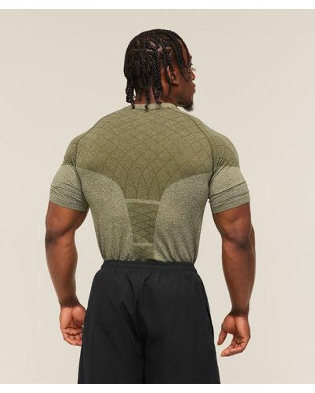 GYMSHARK Green Devant Seamless T-Shirt for men