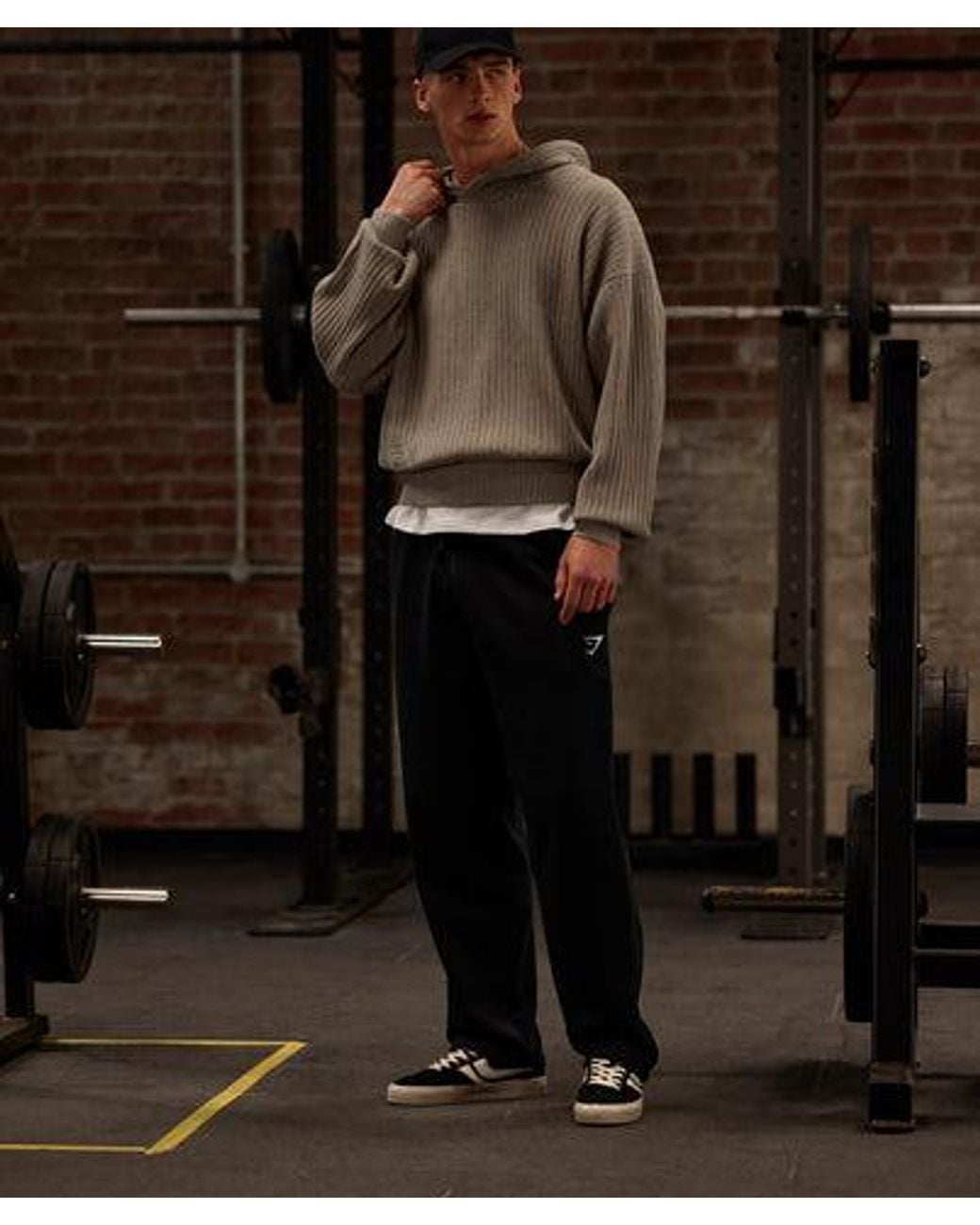 GYMSHARK Gray X Saalt Studios Knitted Hoodie for men