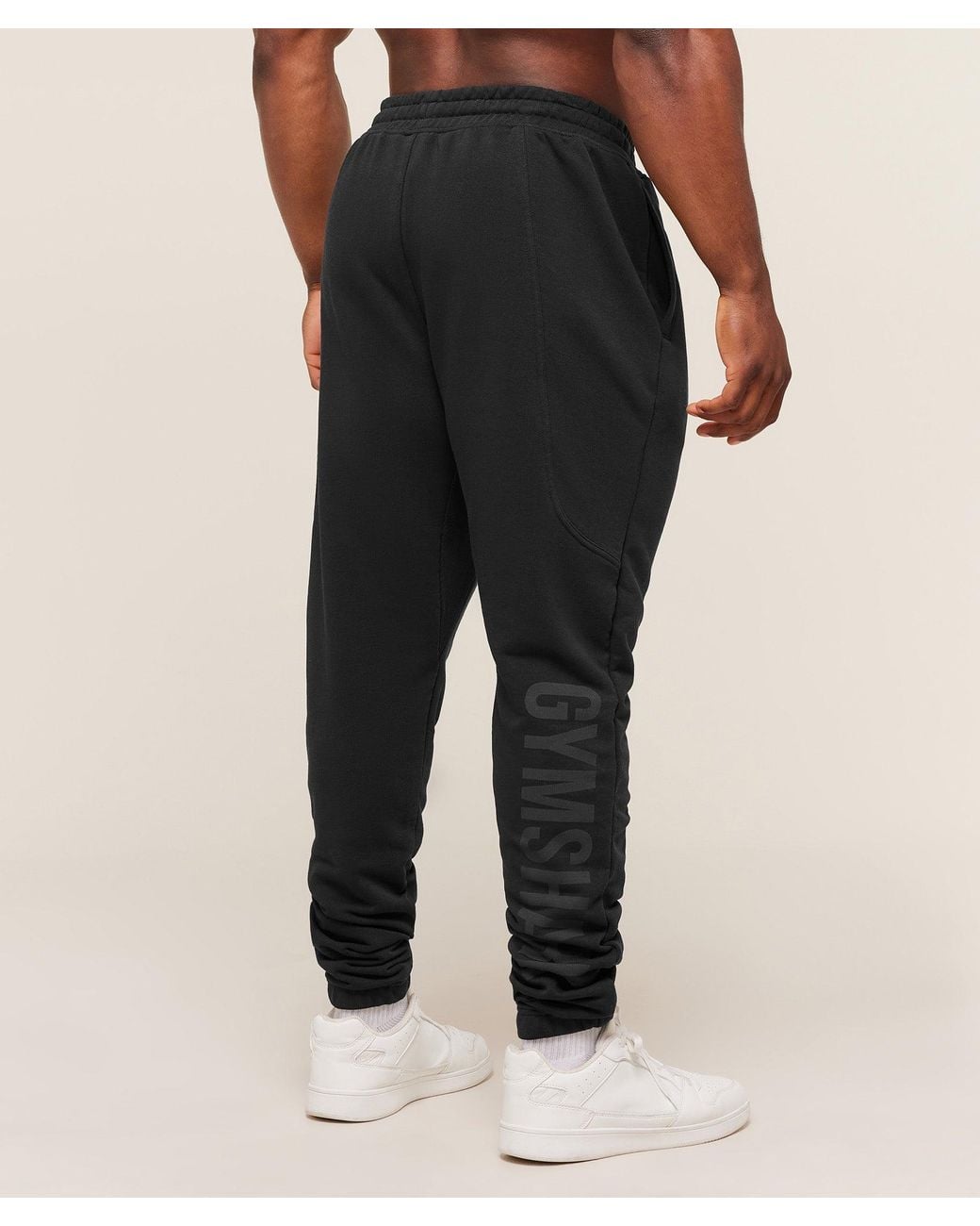GYMSHARK Black Power Joggers Tall for men