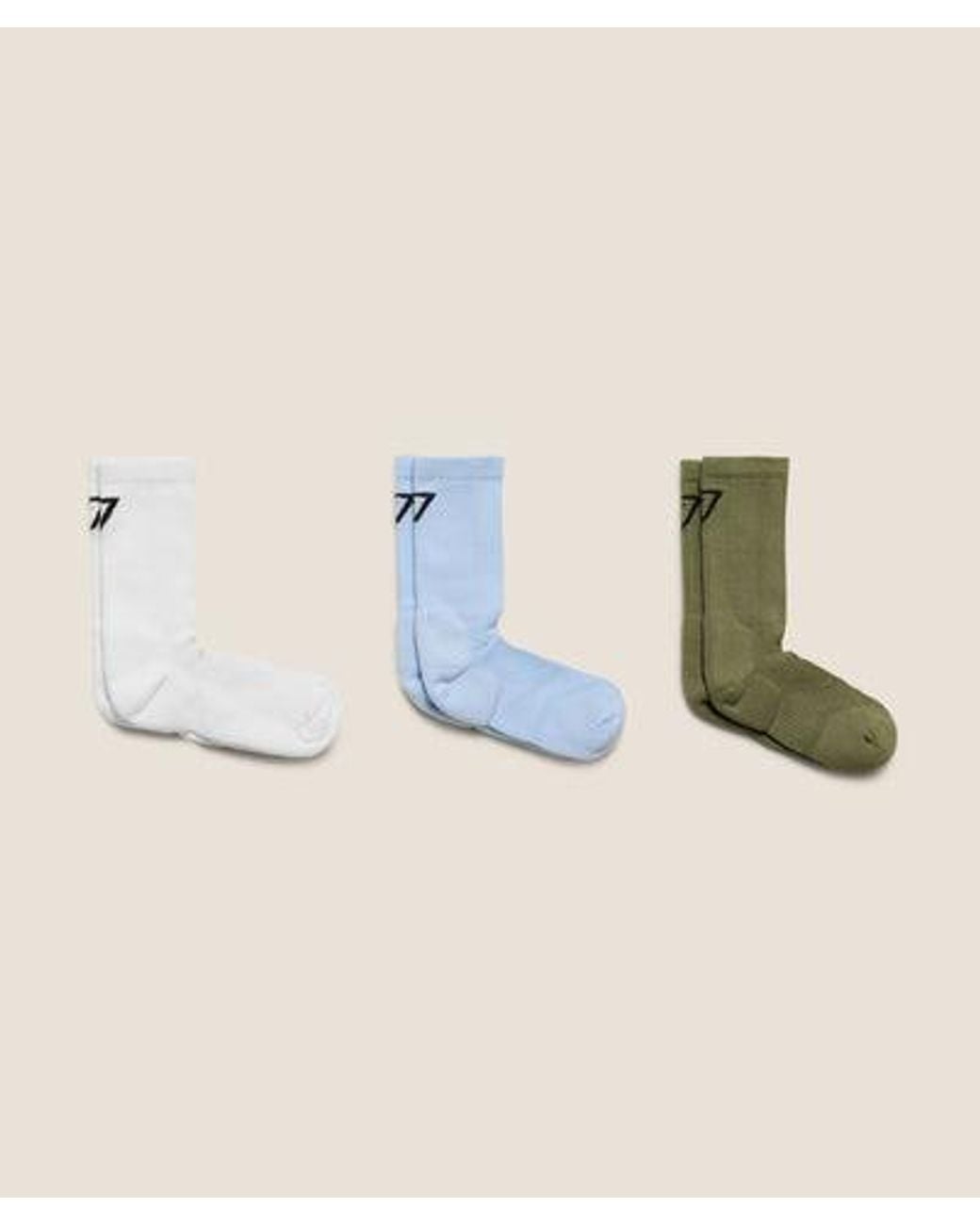 GYMSHARK Blue Performance Crew Socks 3Pk