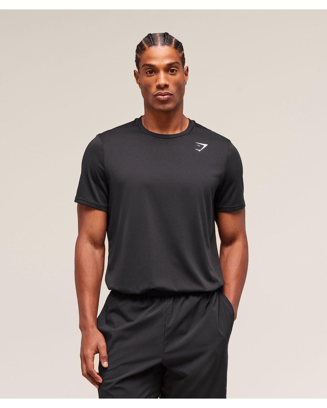 GYMSHARK Black Arrival T-Shirt for men