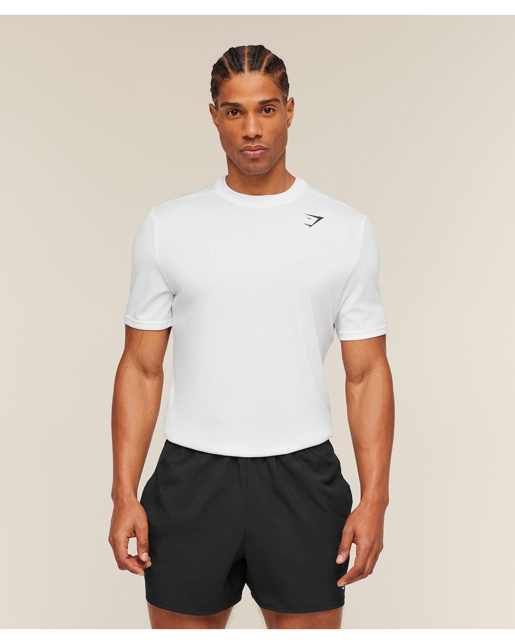 GYMSHARK White Arrival T-Shirt for men