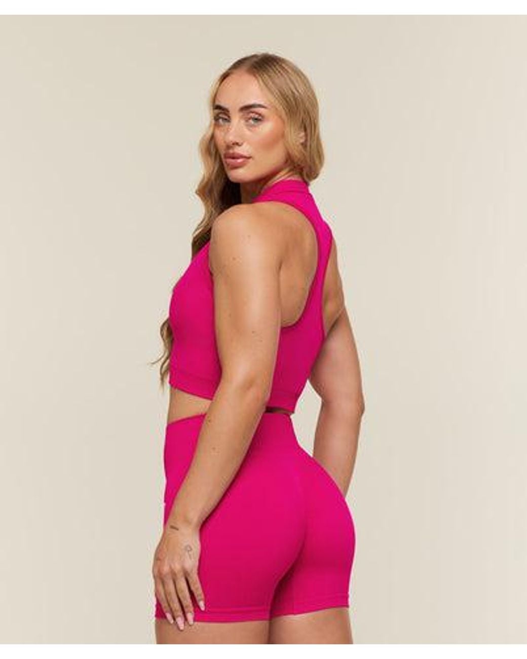 GYMSHARK Pink Adapt Solid Zip Front Top