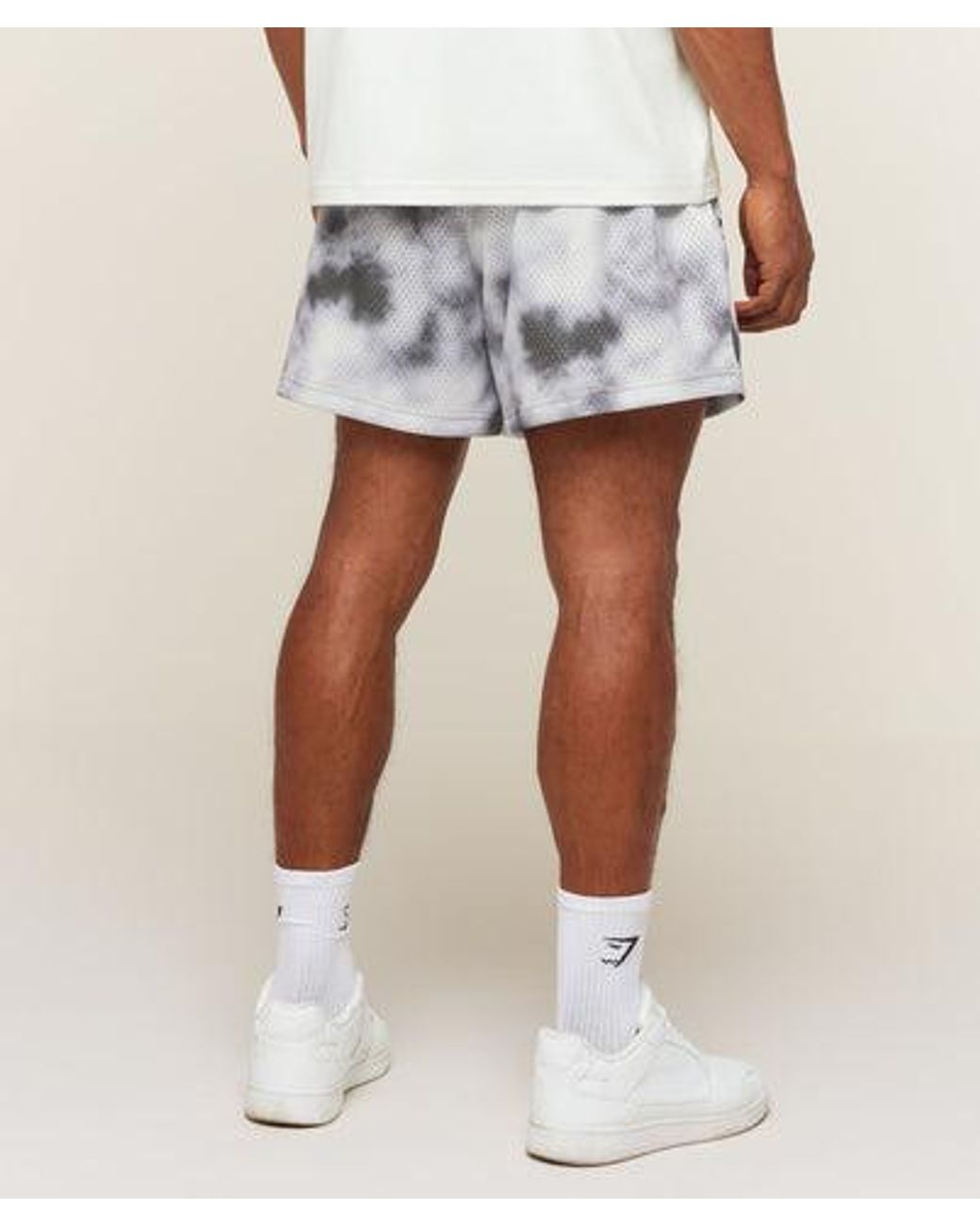 GYMSHARK White Lifting Mesh 5" Shorts for men