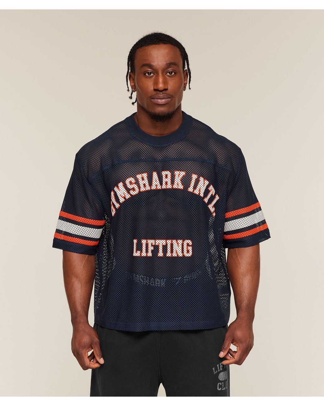 GYMSHARK Blue Collective Mesh Contrast Jersey for men