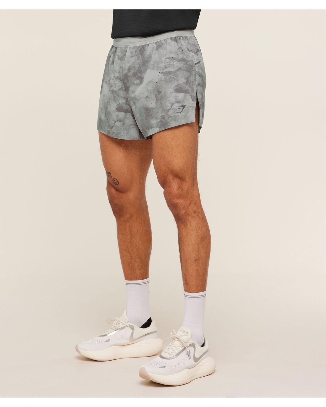 GYMSHARK Gray Running Elite Race 5" Short for men