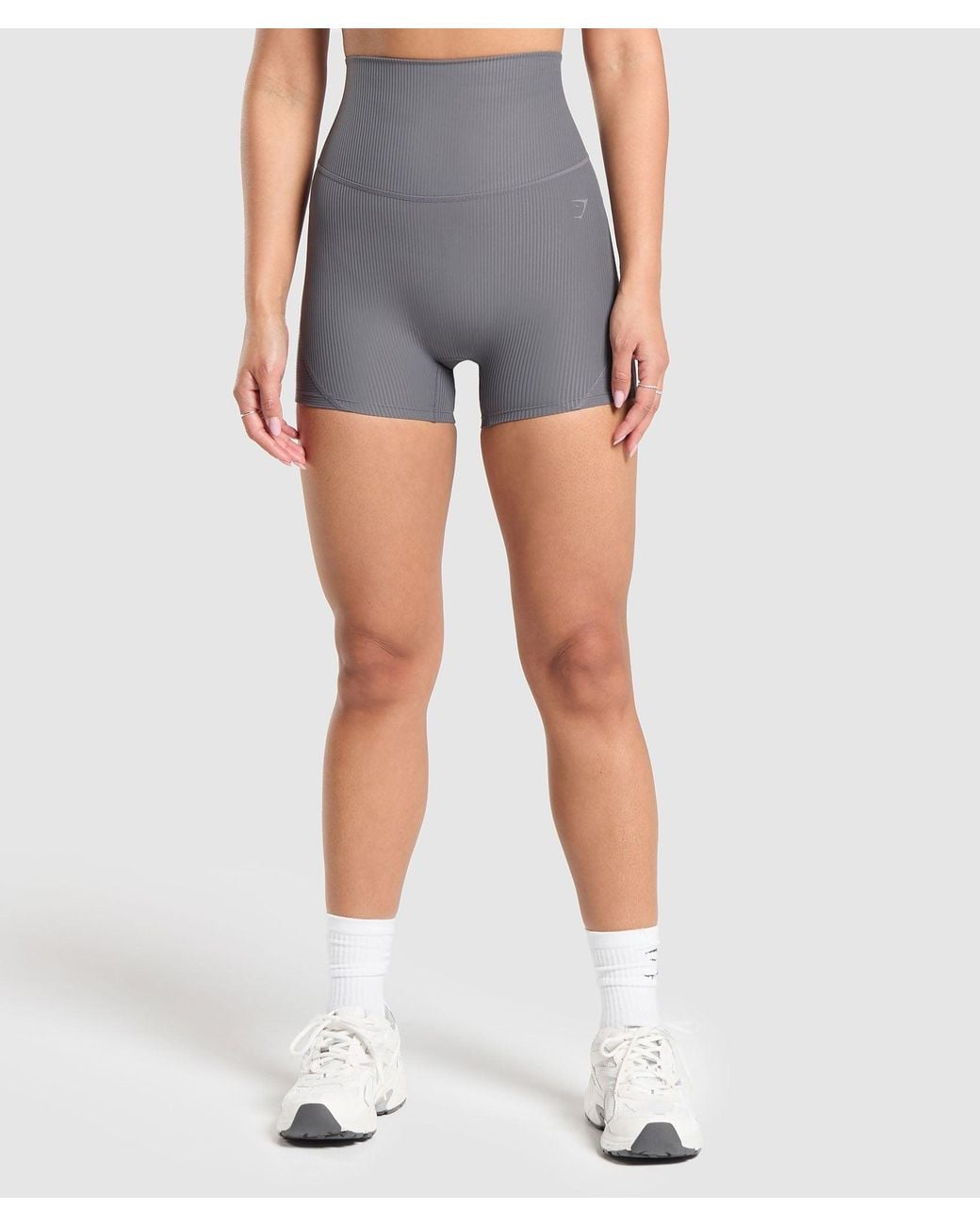 GYMSHARK Blue Ribbed Short