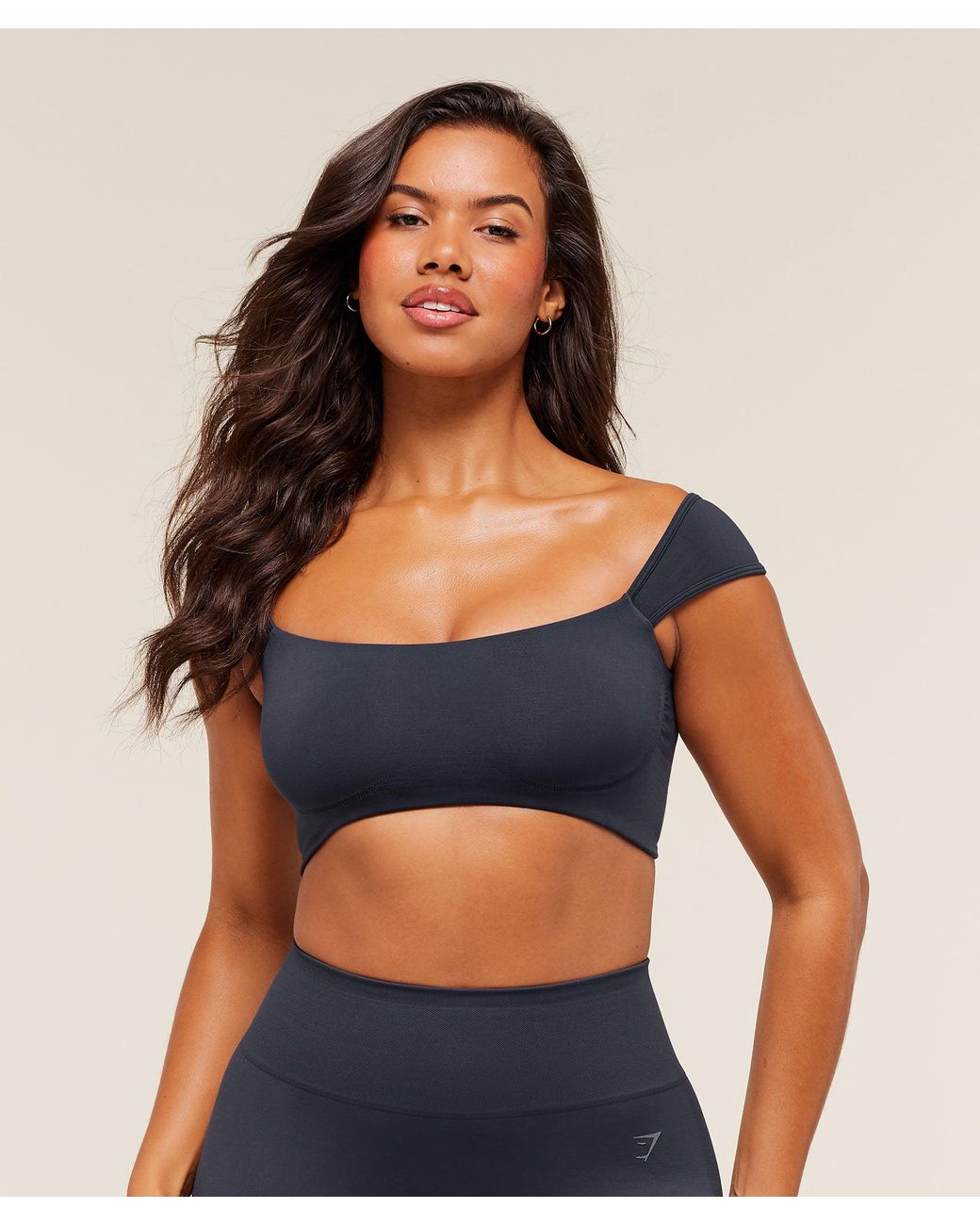 GYMSHARK Blue Soft Sculpt Cap Sleeve Bralette