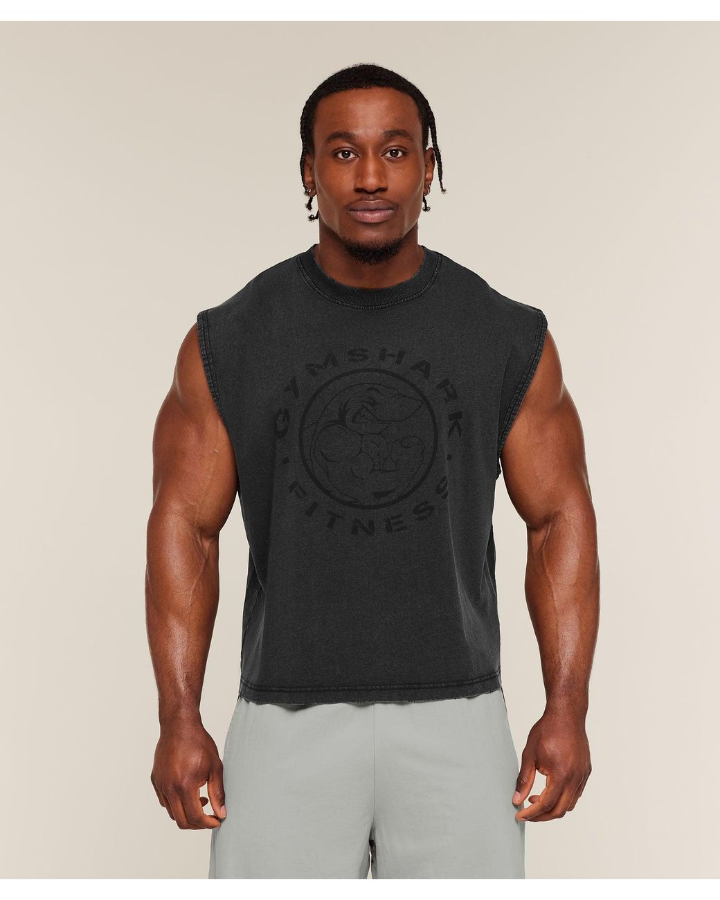 GYMSHARK Black Vintage Legacy Tank for men