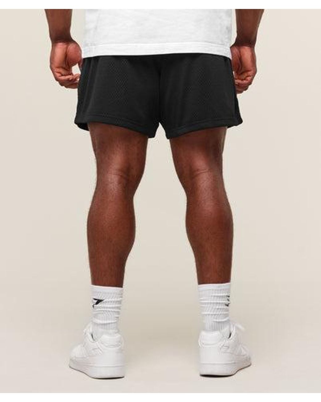 GYMSHARK Black Lifting Mesh 5" Shorts for men