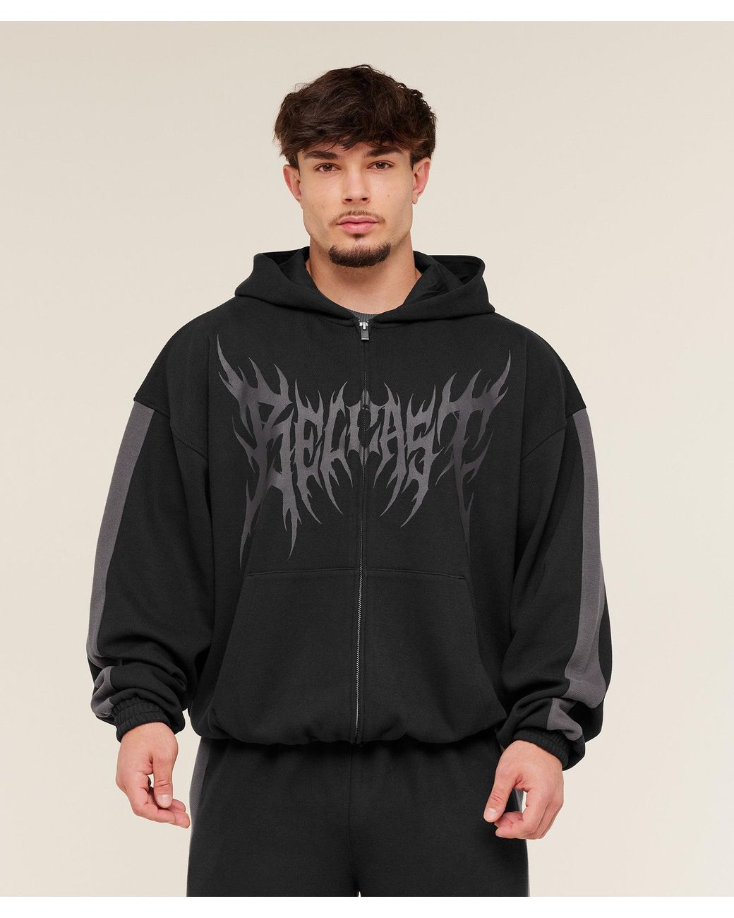 GYMSHARK Black X Carlos Belcast Zip Up Hoodie for men