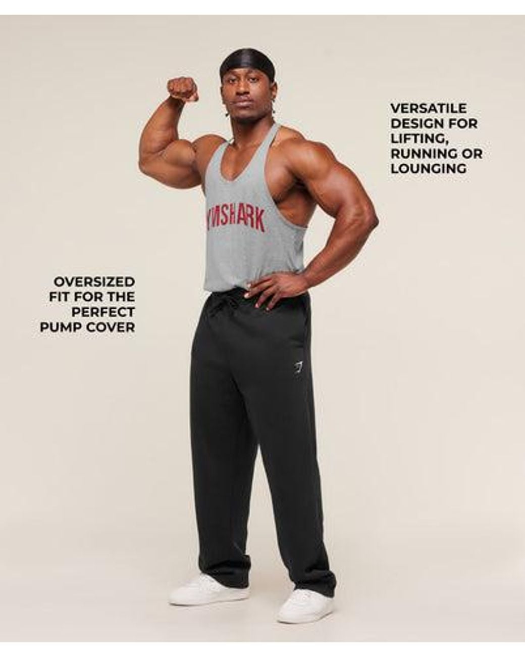GYMSHARK Gray Power Stringer for men