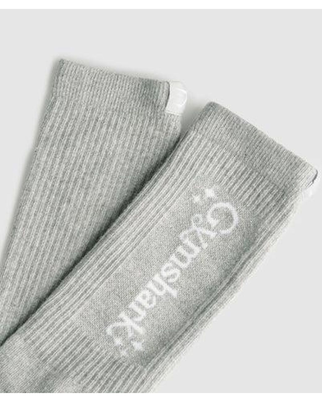 GYMSHARK Gray Script Crew Single
