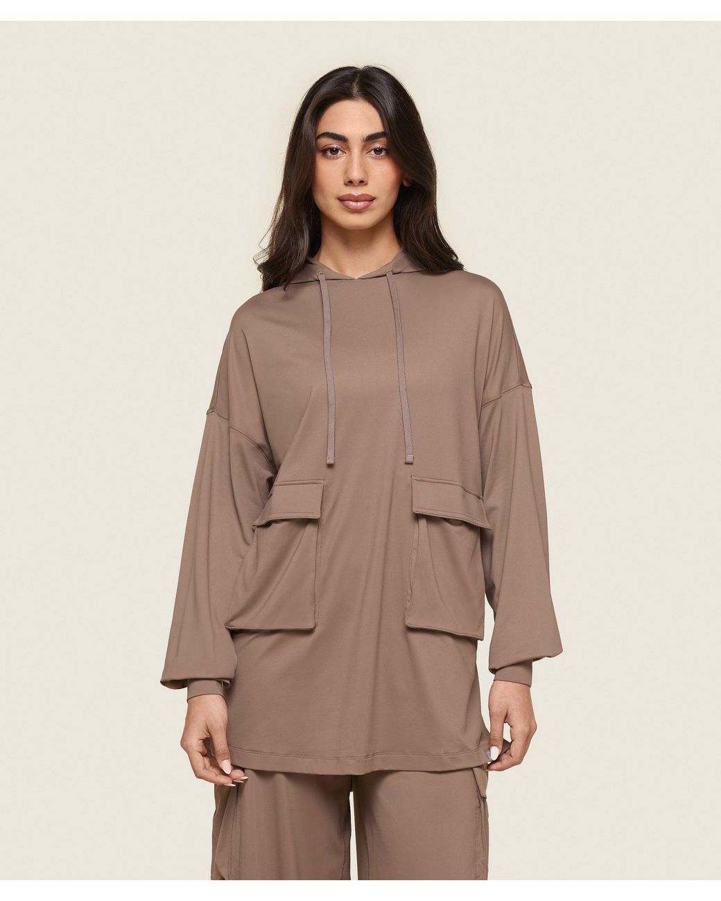 GYMSHARK Brown X Leana Deeb Oversized Hoodie