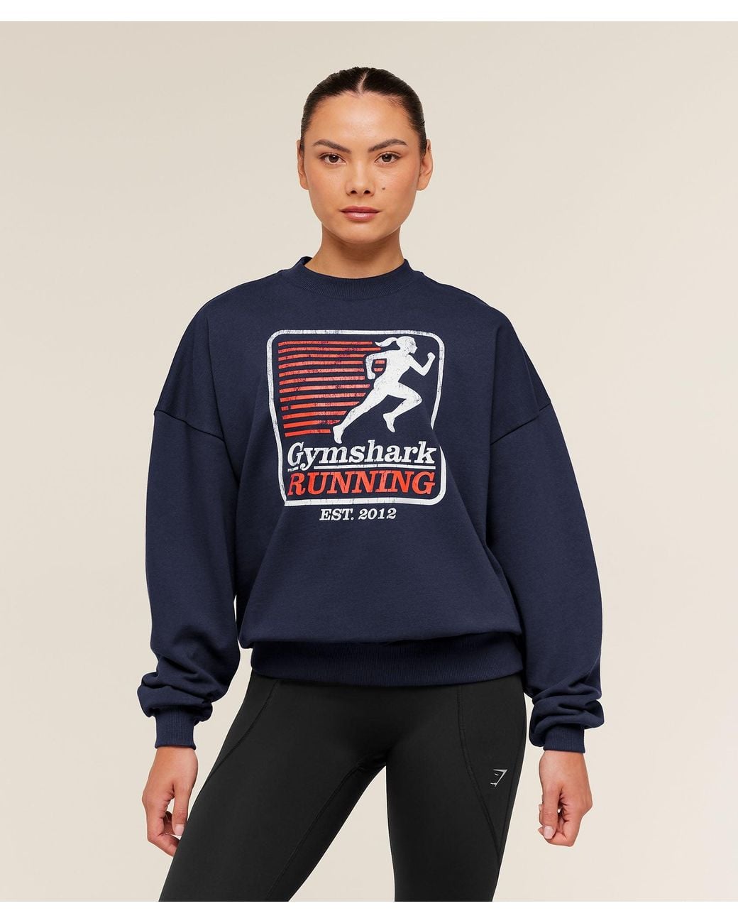GYMSHARK Blue Run Club Graphic Sweatshirt