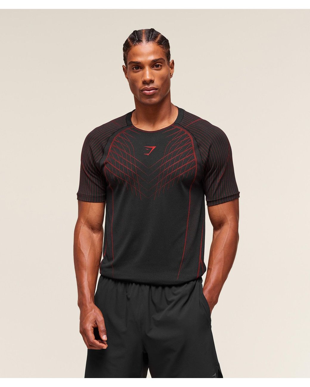 GYMSHARK Black Apex Seamless T-Shirt for men