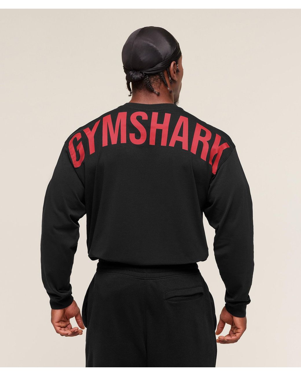 GYMSHARK Red Power Long Sleeve T-Shirt for men