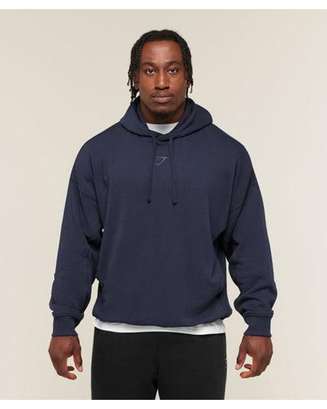 GYMSHARK Blue Power Oversized Hoodie for men
