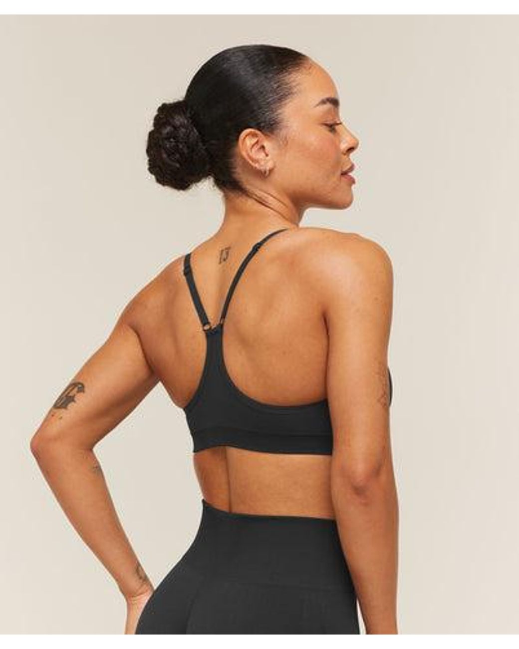 GYMSHARK Black Everyday Seamless Racerback Sports Bra