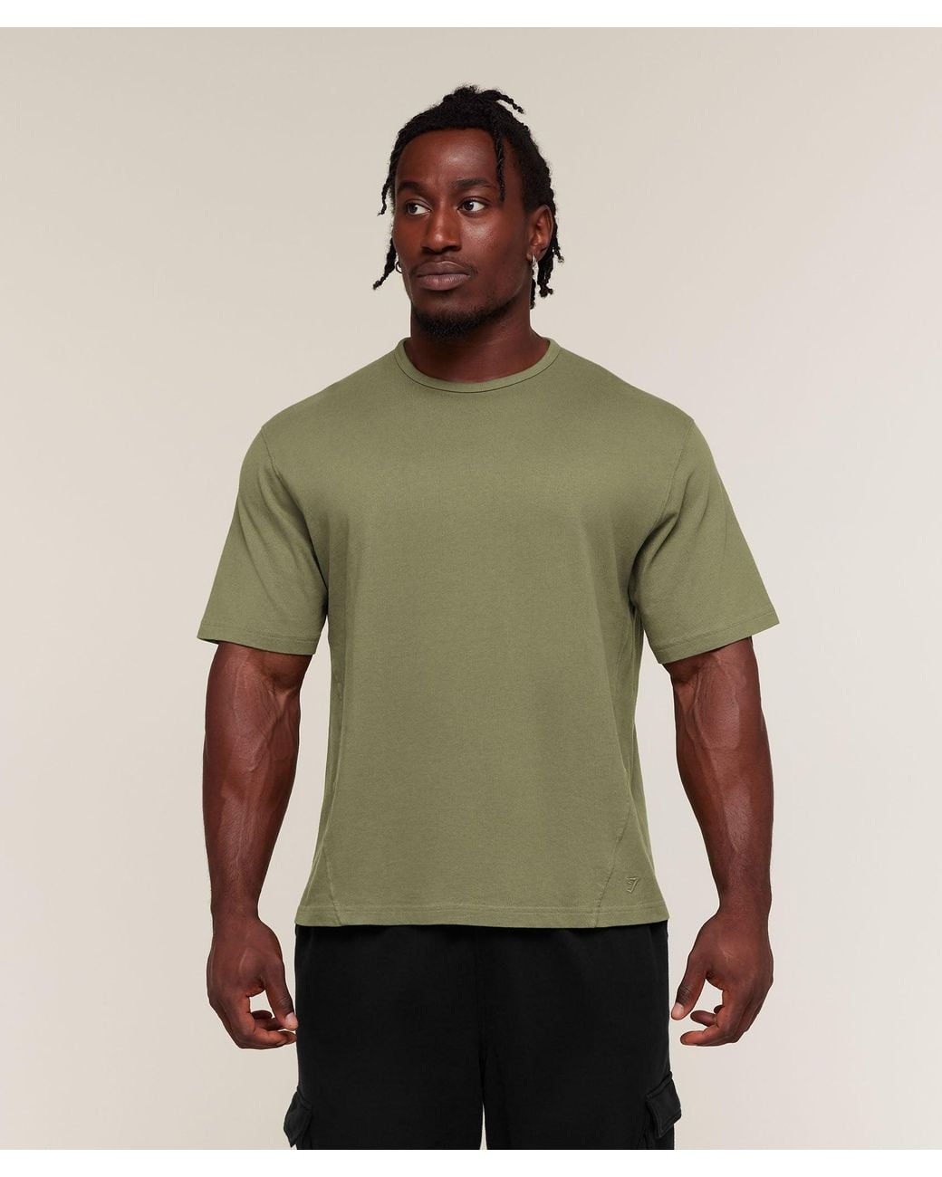 GYMSHARK Green Washed Lifting T-Shirt for men