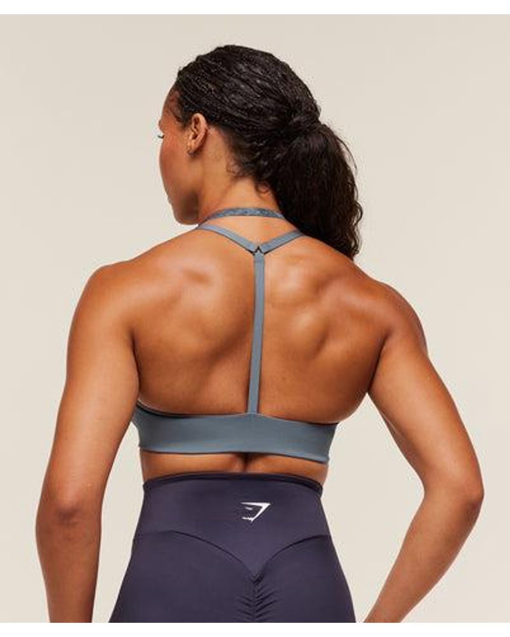 GYMSHARK Blue Reps T Back Sports Bra
