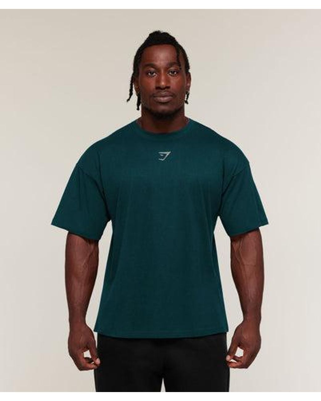 GYMSHARK Green Chrome Graphic T-Shirt for men