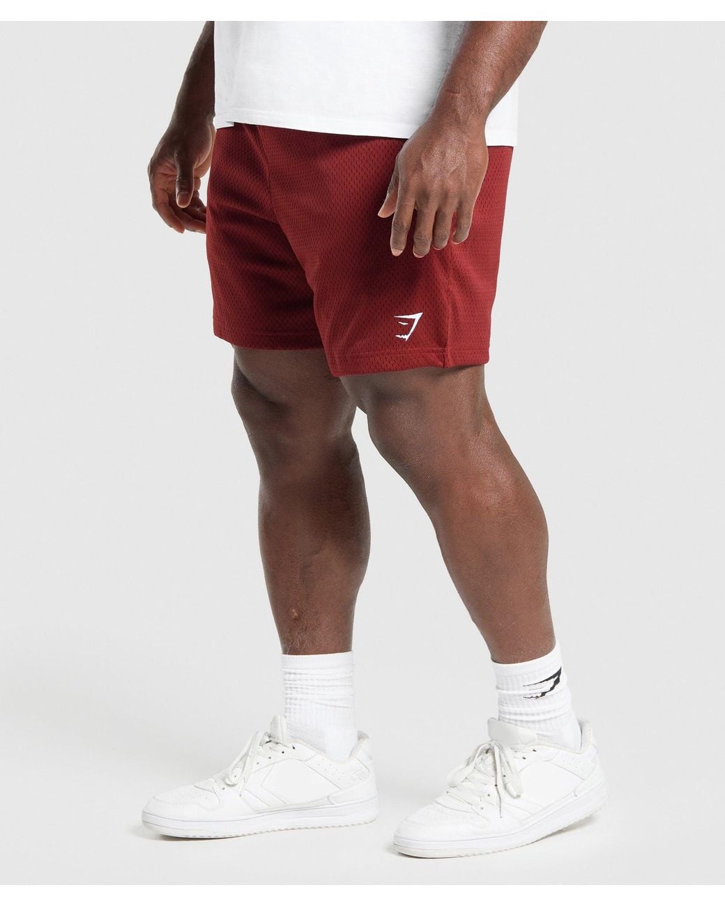 GYMSHARK Red Lifting Mesh 7" Shorts for men