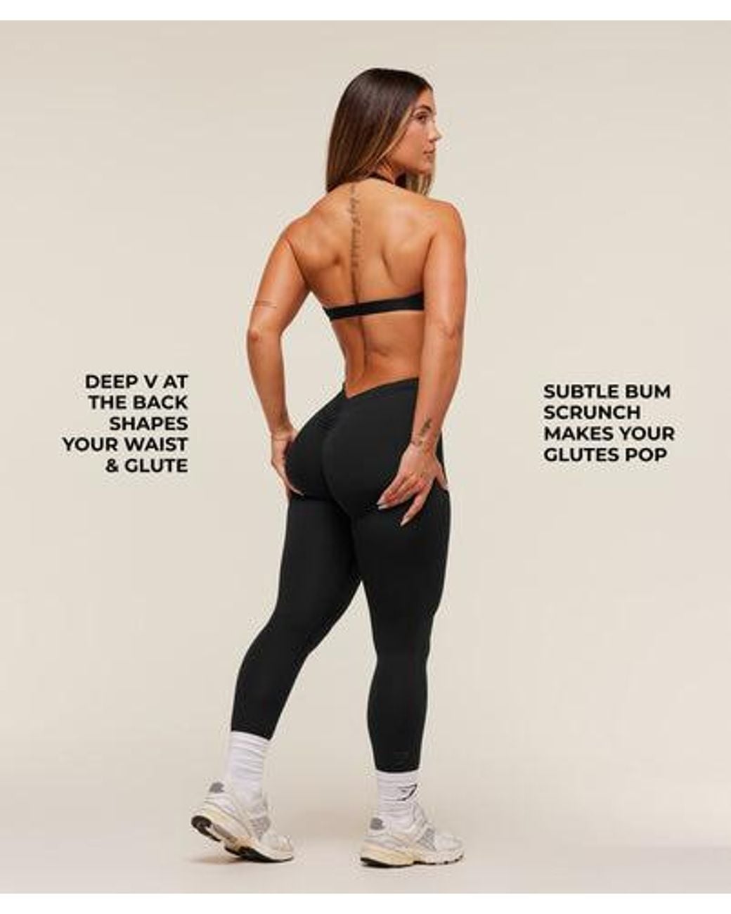 GYMSHARK Black Lifting Dipped Waistband Leggings