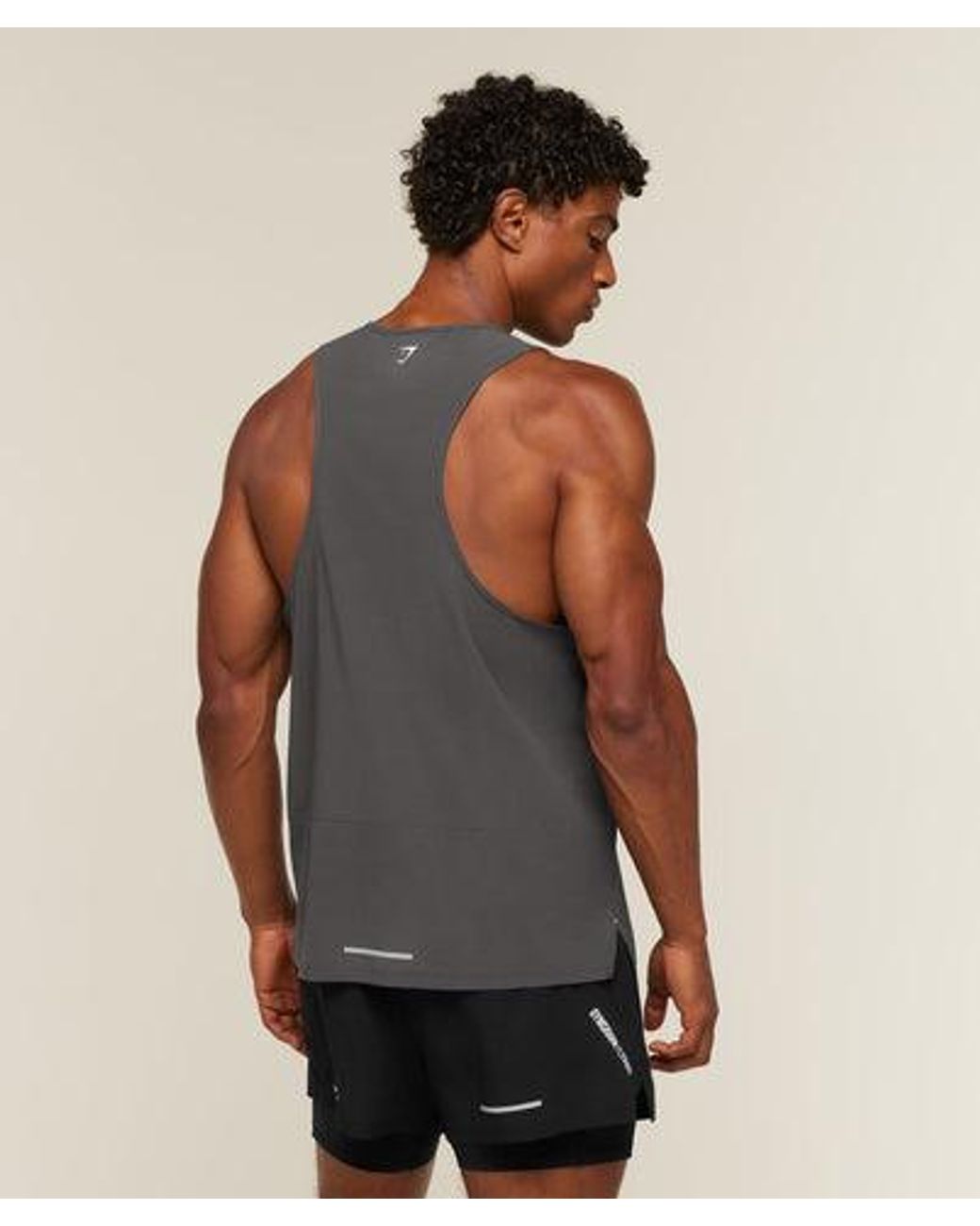 GYMSHARK Gray Running Tank for men