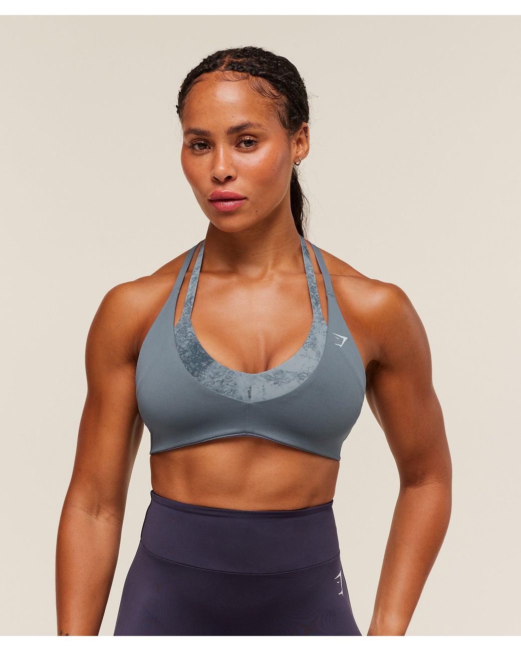 GYMSHARK Blue Reps T Back Sports Bra